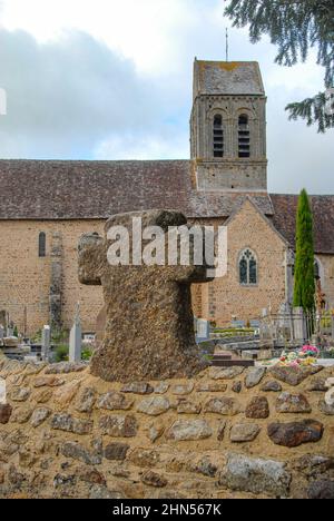 L'Église Saint-Céneri, la chiesa del villaggio di St-Céneri-le-Gérei in Orne, Normandia, Francia Foto Stock