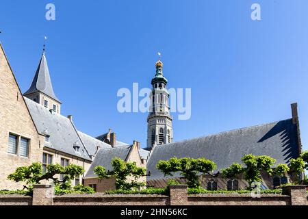 Chiesa di Lange Jan nel centro storico di Middelburg in Zeeland, nei Paesi Bassi Foto Stock