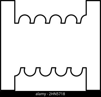 Bobina cavo bobina bobina cavo bobina cavo contorno linea icona colore nero vettore immagine sottile stile piatto semplice Illustrazione Vettoriale