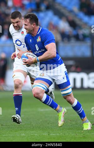 Roma, Italia. 13th Feb 2022. Braam Steyn d'Italia durante 6 Nazioni International rugby match Italy versus Englandon 13 febbraio 2022 allo Stadio Olimpico di Roma. (Foto di AllShotLive/Sipa USA) Credit: Sipa USA/Alamy Live News Foto Stock