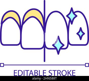 Trattamento sbiancante dei denti icona di colore RGB Illustrazione Vettoriale