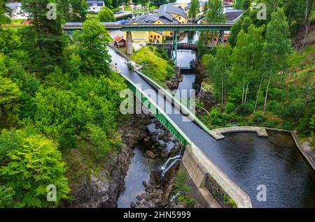 Canale di Dalsland e acquedotto di Haverud, Dalsland, Västra Götalands Län, Svezia: L'acquedotto di Haverud, parte del sistema del canale di Dalsland. Foto Stock