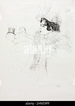 Miss May Belfort (1895) - Vintage drawing di Henri Toulouse-Lautrec. Foto Stock