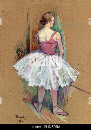 Danseuse en Pied Vue De Dos (1890). Antica arte vintage di Henri Toulouse-Lautrec. Foto Stock