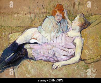 Il divano (ca. 1894-96) Antique vintage art di Henri Toulouse-Lautrec. Foto Stock