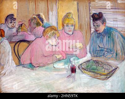 The Ladies in the Dining Room - Arte d'epoca d'antiquariato di Henri Toulouse-Lautrec. 1893–1895. Foto Stock