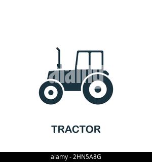 Icona del trattore. Icona del trattore semplice monocromatico per modelli, web design e infografiche Illustrazione Vettoriale