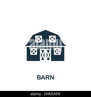 Icona fienile. Icona Simple Barn monocromatica per modelli, web design e infografiche Illustrazione Vettoriale