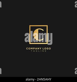 Astratto premium lineare lettera C logo icona design moderno stile minimalista illustrazione. Illustrazione Vettoriale