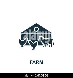 Icona dell'azienda agricola. Icona Simple Farm monocromatica per modelli, web design e infografiche Illustrazione Vettoriale