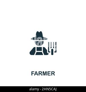 Icona contadino. Icona Simple Farmer monocromatica per modelli, web design e infografiche Illustrazione Vettoriale