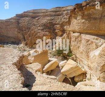 Nahal Peres (anche Wadi Peres, Peres Creek, Peres River o Peres Stream) è un fiume stagionale al sud del deserto della Giudea, Israele che scorre in Foto Stock