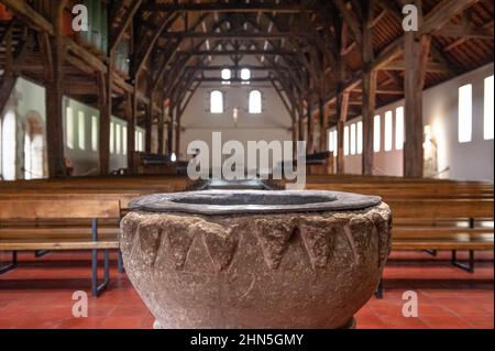 Il monastero benedettino Saint-Wandrille è un gioiello della strada turistica 'Route des Abbayes Normandes' a Rives-sur-Seine, Normandia, Francia Foto Stock