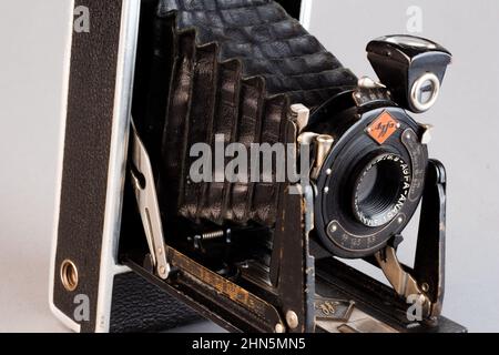 AGFA Anastigmat Jgestar - fotocamera antica e d'epoca, formato medio con esposizione a lungo termine Foto Stock