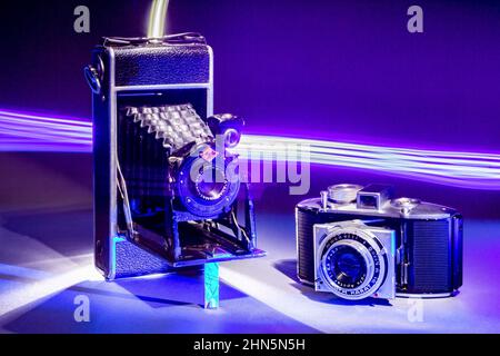 AGFA Anastigmat Jgestar - fotocamera antica e d'epoca, formato medio con esposizione a lungo termine Foto Stock
