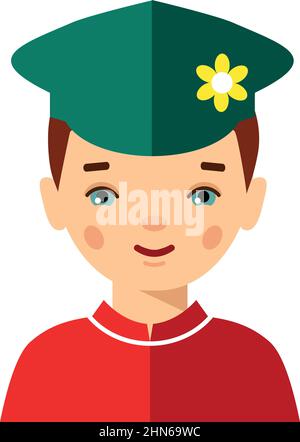 Set di uomo russo vestito in costumi nazionali. Illustrazione Vettoriale