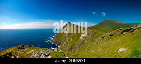 Moytegoge Head Cliffs, Keem, Achill Island, County Mayo, Irlanda Foto Stock