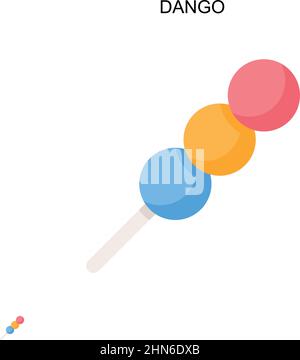 Icona vettoriale semplice di Dango. Modello di disegno del simbolo di illustrazione per l'elemento dell'interfaccia utente mobile Web. Illustrazione Vettoriale