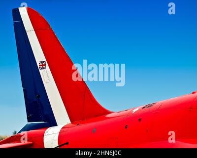 British Red Arrows Hawk Tailfin Foto Stock