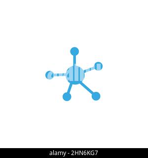Icona molecola. Simbolo della silhouette del DNA. Concetto di connessione Atom. Vettore isolato su bianco Illustrazione Vettoriale