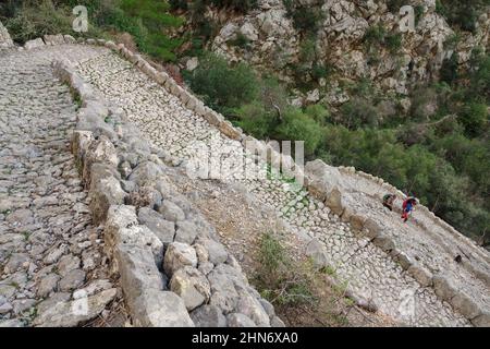 barranco de Biniaraix, Biniaraix, Soller, sierra de tramuntana, Maiorca. Isole Balneari. Spagna. Foto Stock