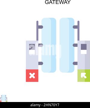 Icona vettore semplice gateway. Modello di disegno del simbolo di illustrazione per l'elemento dell'interfaccia utente mobile Web. Illustrazione Vettoriale