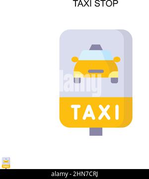 Taxi stop semplice vettore icona. Modello di disegno del simbolo di illustrazione per l'elemento dell'interfaccia utente mobile Web. Illustrazione Vettoriale