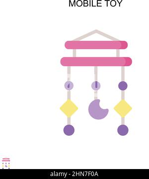 Icona vettore semplice giocattolo mobile. Modello di disegno del simbolo di illustrazione per l'elemento dell'interfaccia utente mobile Web. Illustrazione Vettoriale