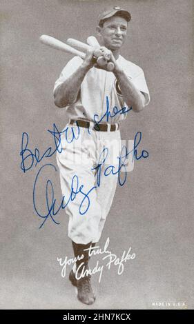 Carta da baseball dell'era 1950s raffigurante il giocatore Andy Pafko con i Chicago Cubs. Foto Stock