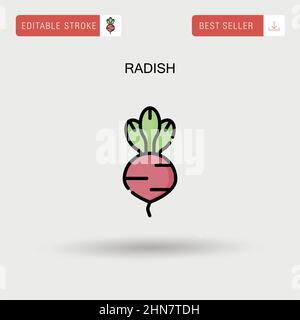 Icona vettore semplice RADISH. Illustrazione Vettoriale