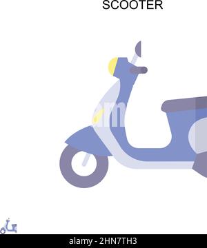 Icona vettoriale semplice scooter. Modello di disegno del simbolo di illustrazione per l'elemento dell'interfaccia utente mobile Web. Illustrazione Vettoriale