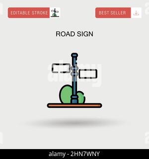 Simbolo stradale semplice icona vettoriale. Illustrazione Vettoriale