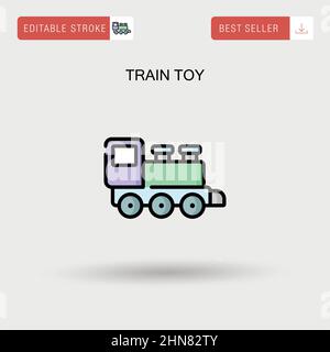 Icona vettore semplice Train TOY. Illustrazione Vettoriale