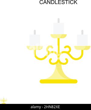 Icona vettoriale semplice a candelabro. Modello di disegno del simbolo di illustrazione per l'elemento dell'interfaccia utente mobile Web. Illustrazione Vettoriale