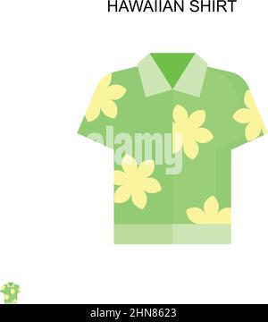 Maglia hawaiana semplice icona vettoriale. Modello di disegno del simbolo di illustrazione per l'elemento dell'interfaccia utente mobile Web. Illustrazione Vettoriale