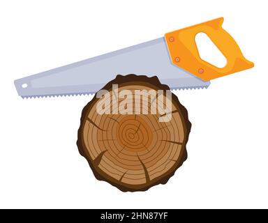 Tronchi di sega di albero. Illustrazione Vettoriale