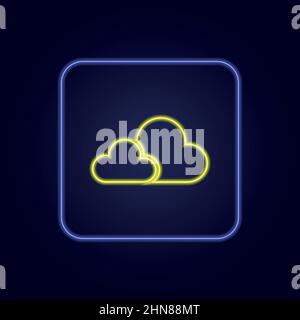 Bella icona colorata neon nube di stile - illustrazione vettoriale Illustrazione Vettoriale