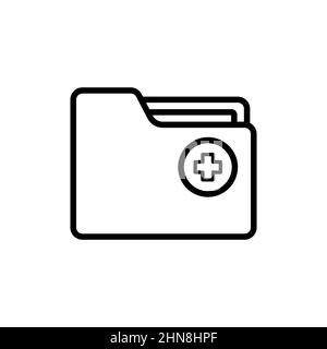 Icona cartella medica. Referto paziente. Icona della registrazione clinica. Vettore su sfondo bianco isolato. EPS 10. Illustrazione Vettoriale