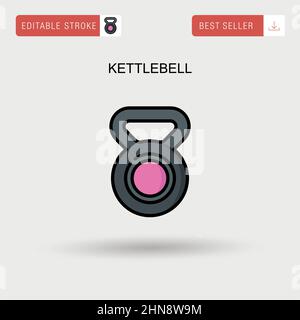 Kettlebell semplice icona vettoriale. Illustrazione Vettoriale