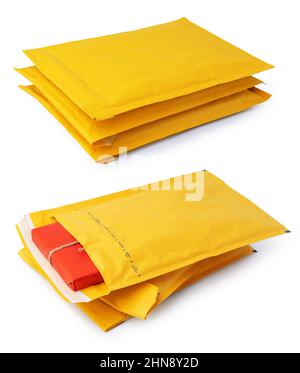 Busta spessa su sfondo bianco Foto Stock