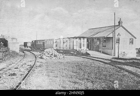 Stazione del Tramway di Selsey dai primi del 1900 Foto Stock