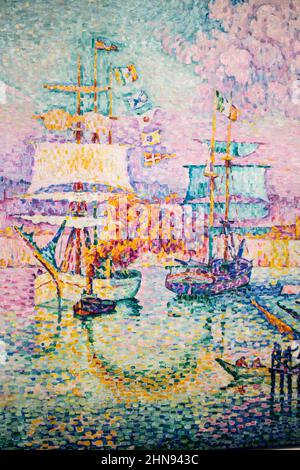 Musée Cantini Marsiglia : Paul SIGNAC (1863-1935) : l'Entrée du Port de Marseille (1918) dettaglio Foto Stock