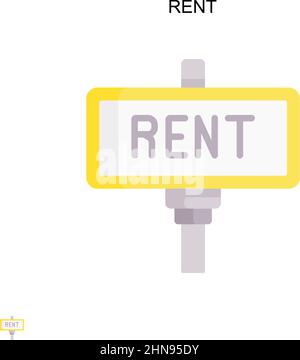 Icona Rent Simple Vector. Modello di disegno del simbolo di illustrazione per l'elemento dell'interfaccia utente mobile Web. Illustrazione Vettoriale