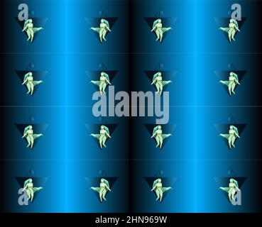 l'oroscopo di virgo segno in dodici zodiaci . Ripetizione senza giunture. Foto Stock