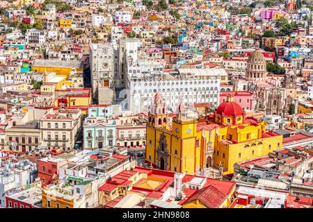 Guanajuato centro storico, HDR Image Foto Stock