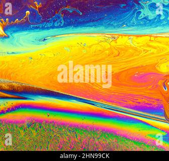 Sfondo psichedelico. Universo di fiori. Concept Art Design. Sfondo multicolore. Foto Stock