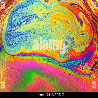Sfondo psichedelico. Universo di fiori. Concept Art Design. Sfondo multicolore. Foto Stock
