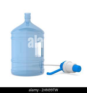 bottiglia d'acqua su sfondo bianco. Illustrazione 3D isolata Foto Stock