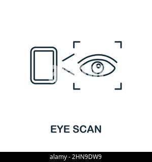 Icona scansione oculare. Elemento di linea dalla collezione di tecnologie. Icona di Linear Eye Scan per web design, infografie e altro ancora. Illustrazione Vettoriale