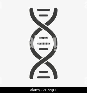 Icona del vettore DNA isolata su sfondo bianco Illustrazione Vettoriale